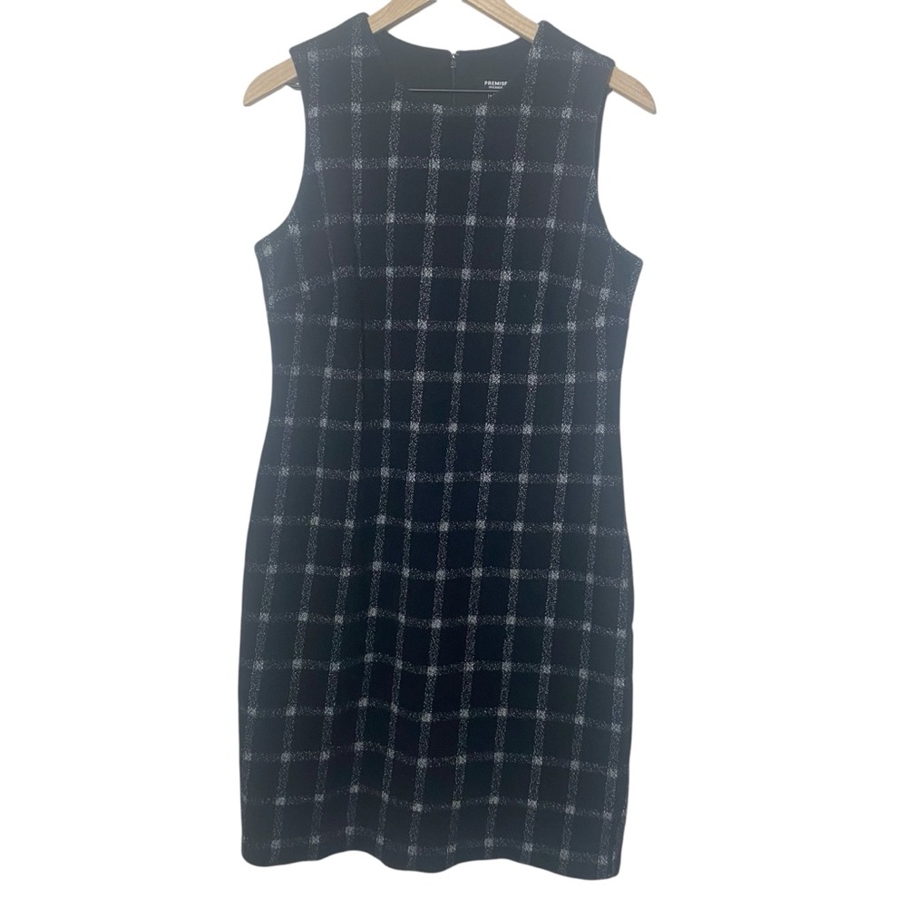 Premise Plaid Dress Size 10 Black Sheath Scuba Tank Dress